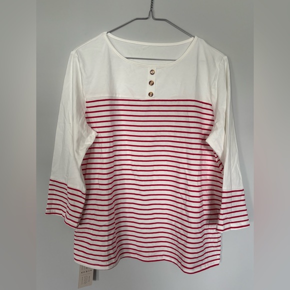 Lily Coco Tops - Chic Red and White Striped Women's Blouse